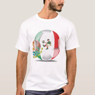 Soccer Ball with Mexican Flag Artwork T-Shirt