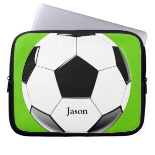 Soccer Ball with Name Laptop Electronics Bag