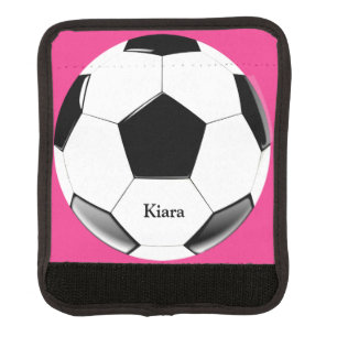 Soccer Ball with Name Luggage Handle Wrap
