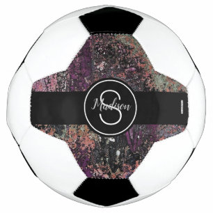 Soccer Ball with Plum Mix Colors Monogram HAMbyWG
