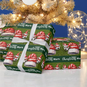 Soccer Ball with Santa Hat  Wrapping Paper