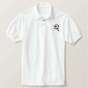 Soccer Ball with Whistle Embroidered Polo Shirt