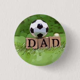 Soccer ball with word DAD for Father's Day Button