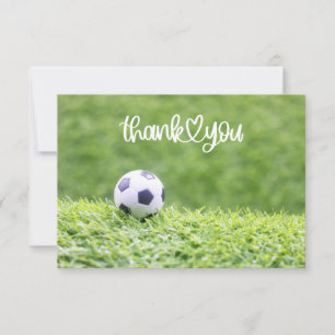 Soccer ball with word Thank you for Coach Fan Card