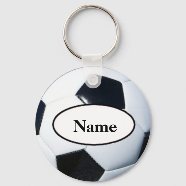 Soccer ball with your name on it keychain (Front)