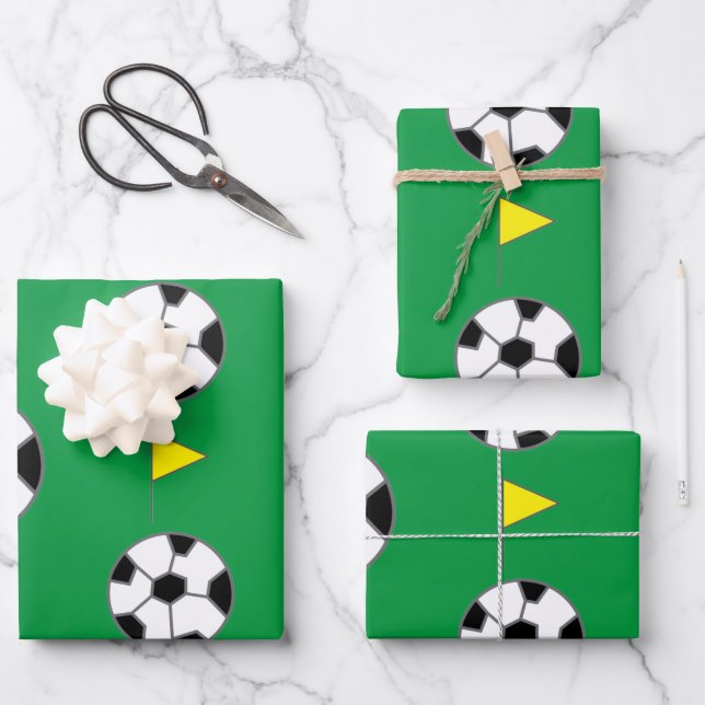Soccer Ball Wrapping Paper Sheets (Front)