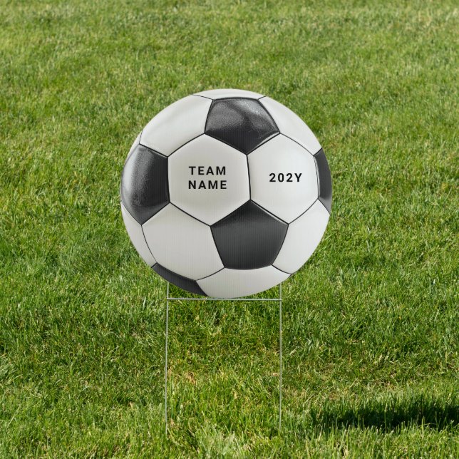 Soccer Ball Yard Sign | Team Name Year Signage (Insitu)