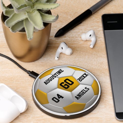Soccer Ball yellow and white Wireless Charger