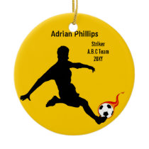 Soccer ball yellow ornament