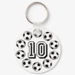 SOCCER BALLS AND NUMBER 10 KEYCHAIN