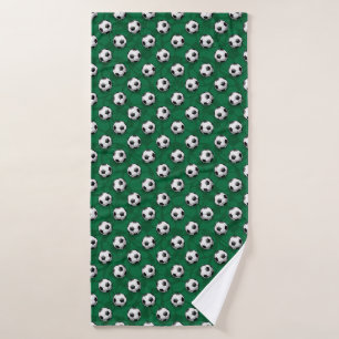 Soccer balls bath towel
