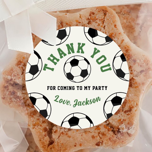 Soccer Balls Birthday Party Classic Round Sticker (Creator Uploaded)