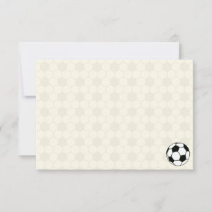 Soccer Balls Black and White Blank Cream Off White Note Card