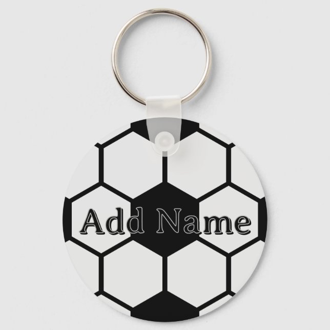 Soccer Balls Black and White Custom Keychain (Front)