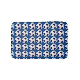 Soccer Balls Choose Your Color Plush Blue White Bath Mat