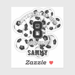 soccer balls cluster boys girls team spirit sticker