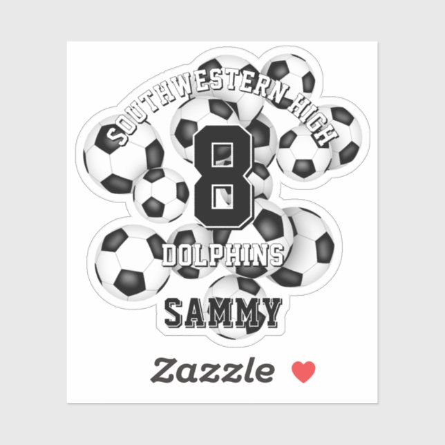 soccer balls cluster boys girls team spirit sticker (Sheet)