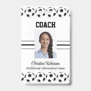 Soccer balls coach badge
