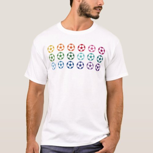 Soccer Balls Colorful Fun Array T_Shirt