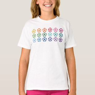 Soccer Balls Colorful Fun Array T-Shirt