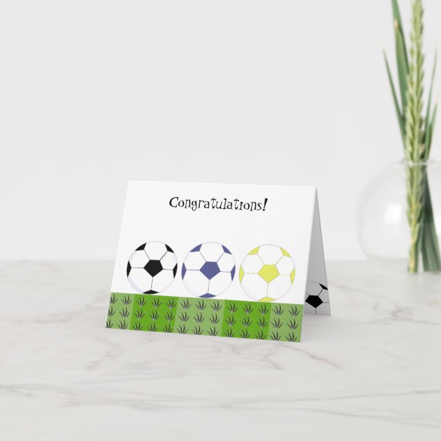Soccer Balls - Congratulations Card (Front)