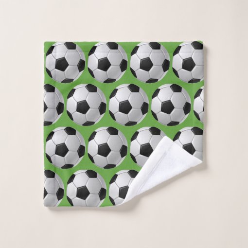 Soccer Balls Design Bath Towel Set | Zazzle