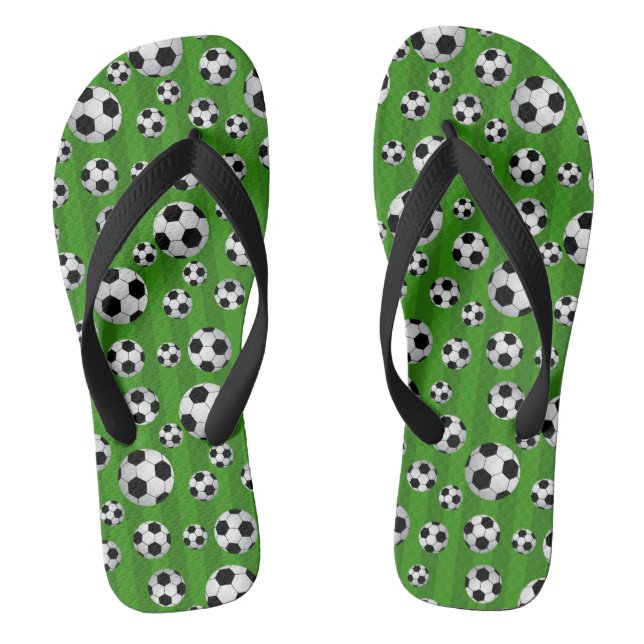 Soccer Balls Flip Flops (Footbed)