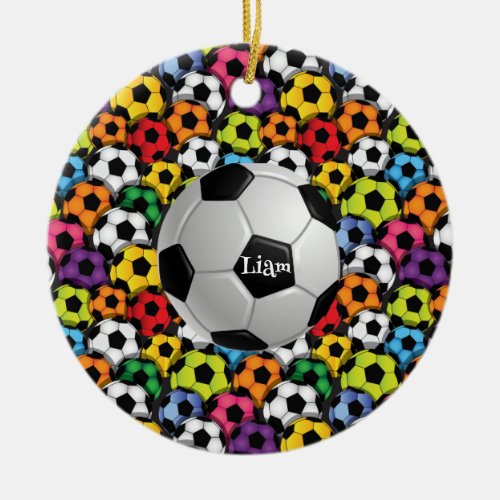 Soccer Balls Footballs Sport Design Ornament
