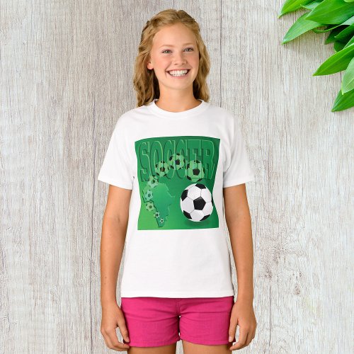 Soccer Balls Girls T_Shirt