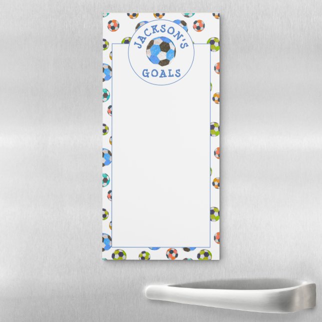Soccer Balls Goals Magnetic Notepad (In Situ)