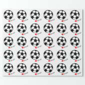 Soccer Balls I Love Soccer Wrapping Paper (Flat)