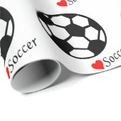 Soccer Balls I Love Soccer Wrapping Paper (Roll Corner)