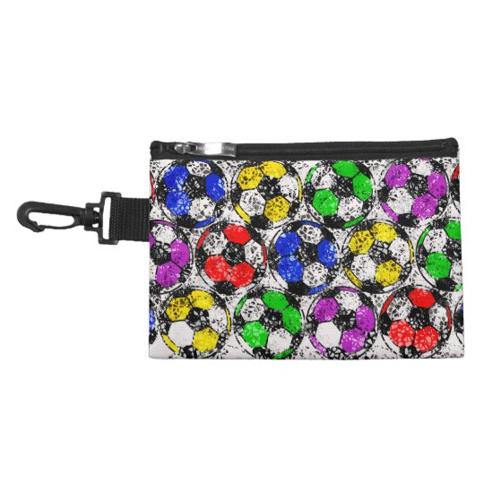 SOCCER BALLS IN CHAOTIC COLOR ACCESSORY BAG