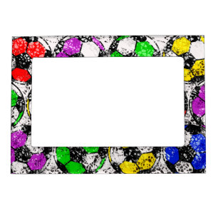 SOCCER BALLS IN CHAOTIC COLOR MAGNETIC PHOTO FRAME