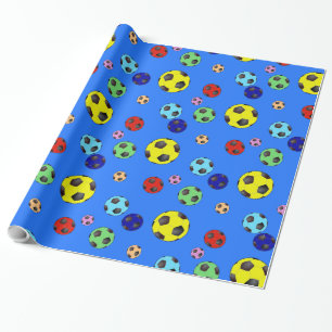 Soccer Balls In Many Colors Wrapping Paper