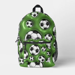 Soccer Balls (Inflated Look) Printed Backpack