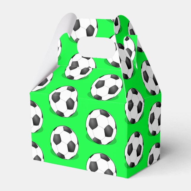 Soccer Balls On A Green Background Favor Boxes (Front Side)