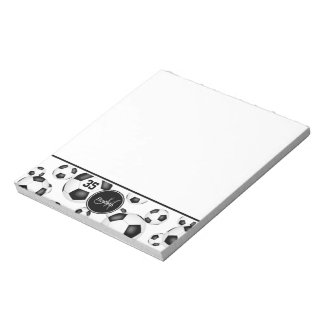 soccer balls pattern accent personalized notepad