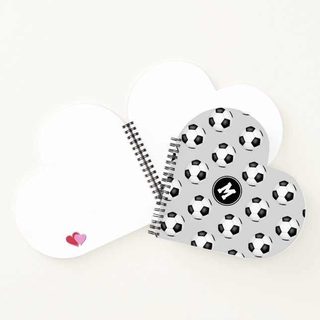 soccer balls pattern monogrammed notebook (Inside)