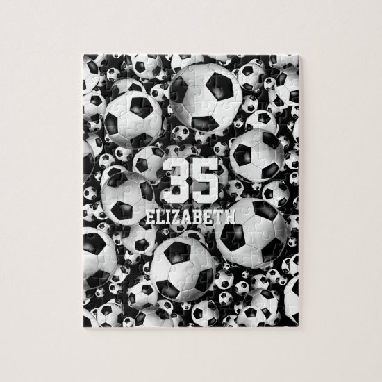 Soccer balls pattern puzzle for girls or boys