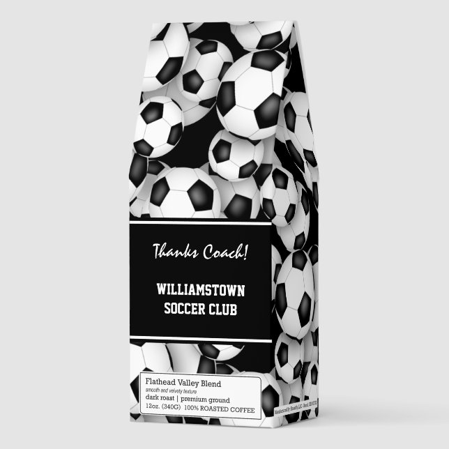 soccer balls pattern soccer coach gifts roasted coffee (Front)