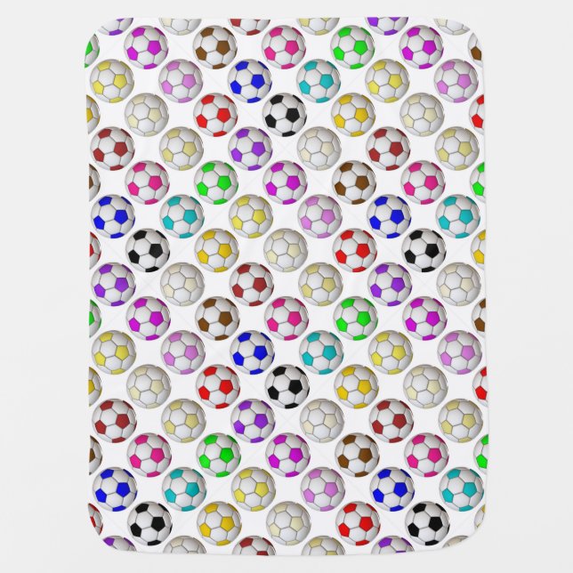 Soccer Balls Pattern Stroller Blanket (Front)