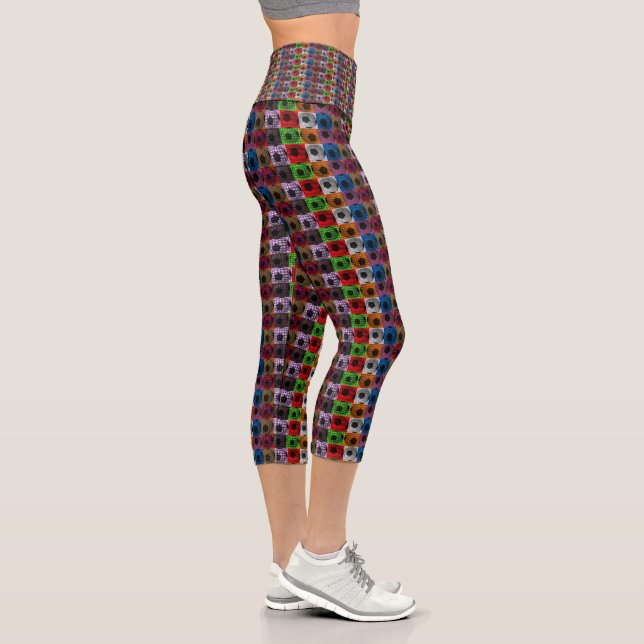 Soccer Balls Pop Art, Capri Leggings (Right)