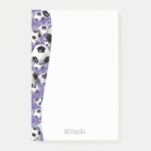 Soccer balls purple girls' soccer post-it notes