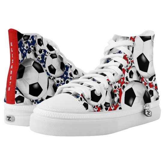 soccer balls red white and blue | choose ANY color High-Top Sneakers