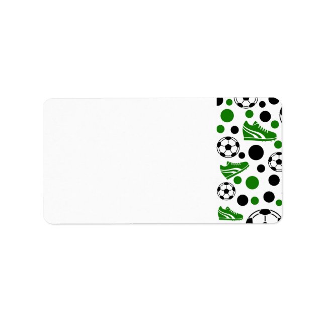 Soccer Balls, Shoes, Polka Dots Label (Front)