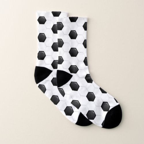 Soccer Balls Sports Black White Unisex Fun Kids Socks