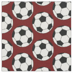 Soccer Balls Sports Maroon Burgundy Fabric