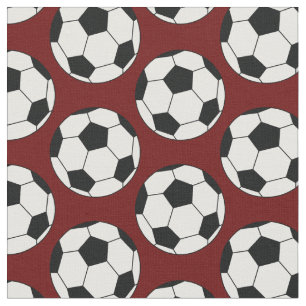 Soccer Balls Sports Maroon Burgundy Fabric