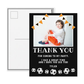 Soccer Balls Sports Photo Birthday Thank you Postcard